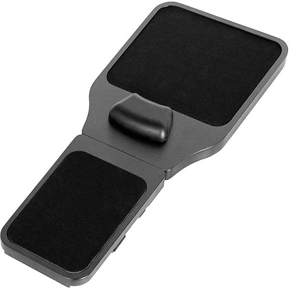 Wood Arm Rest Mouse Pad with Wrist Cushion, Adjustable Length Support Platform Tray, Chair Attachment Extension with Straps, Black, MOUNT-MS02D