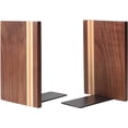 thumbnail image 1 of Wood Artist Bookends, Decorative Bookshelf Book Ends Heavy Duty Bookends Desktop Organize Books Wooden Book Ends for Home Office Kitchen 6"x4" (Walnut), 1 of 5
