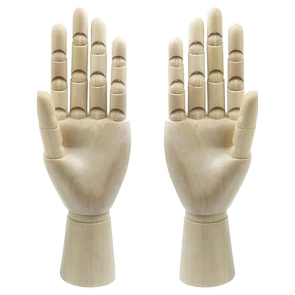 Wood Artist Drawing Manikin Articulated Mannequin with Wooden Flexible 2 Pcs(10 Inches-Left Hand )