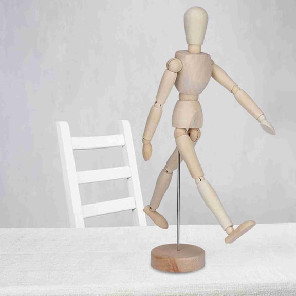 Wood Artist Manikin, Poseable Body For Drawing, Sketching, Photography Desktop Art