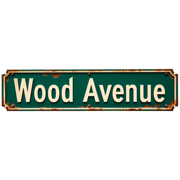 Wood Avenue Tin Sign - 16*4 Inches Grunge Room Decor for Teen Bedroom, Dorm & Hangout | Grunge Room Decor, Y2K Grunge Room Decor, Cool Posters Tin Signs
