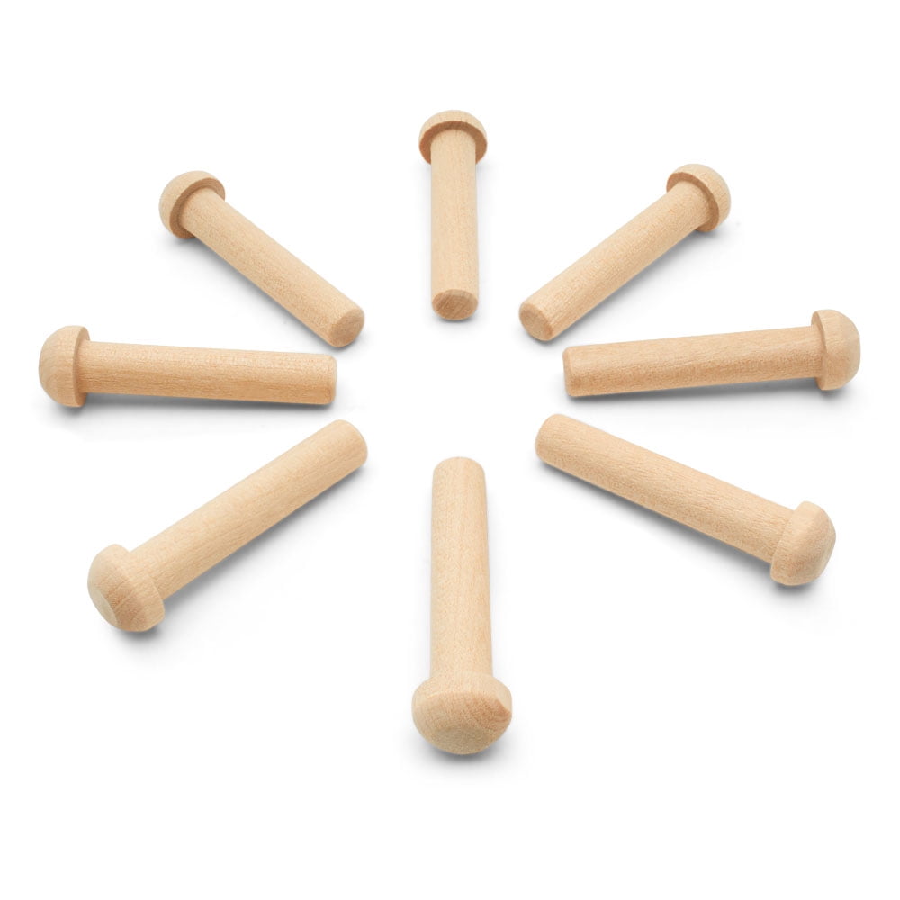 Wood Axle Pegs 113/16inch, Pack of 25 Mini Wooden Pegs for Train