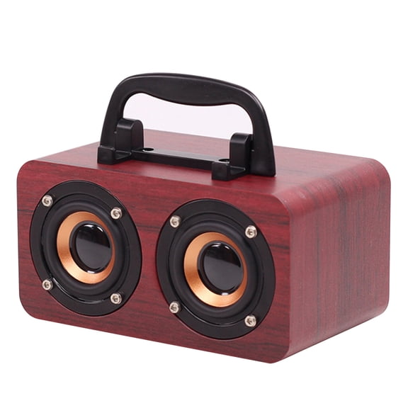 Wood BT Loudspeaker Box Portable Wireless Sound Box Rechargeable Mini Speaker Dual Horns Retro Style Audio Player FM Radio