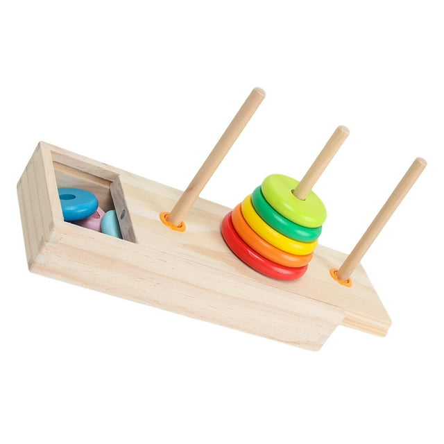 Wood Baby Toy Toddler Wooden Toys Tower of Hanoi Kids Educational