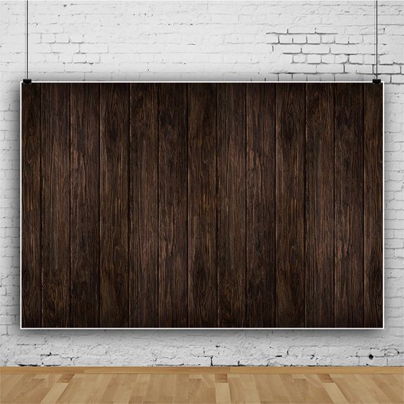 Wood Backdrop for Photography 7x5ft Polyester Brown Wooden Backdrop Photographers Retro Rustic Wood Wall Background Cloth Seamless Backdrops Props with 19.68ft Ribbon