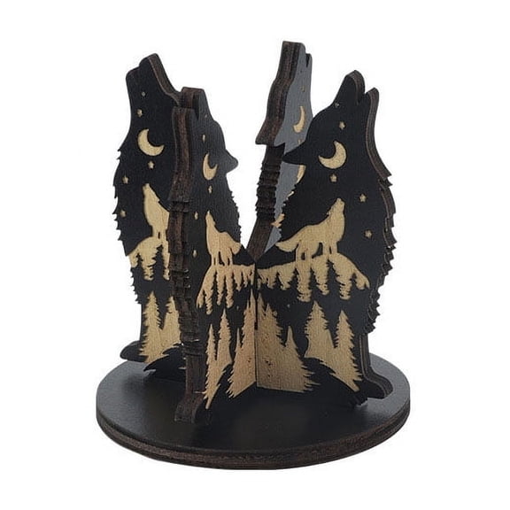Wood Ball Display Holders Stand Wolf 75x80mm
