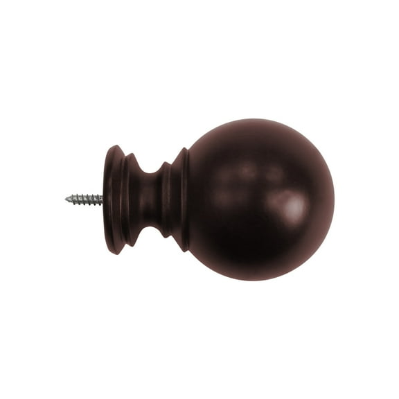 Wood Ball Finials in Ant Mahogany for 1-3/8" Wood Pole (2-Pack)