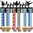 thumbnail image 1 of Wood Ballet Medal Holder Dance Medal Hanger Display Medal Rack Wall Rack Mounted Over 30 Medals Award Ribbon Stand Running Soccer Football for Competition Athletes Medalist 15.7 x 5.8 Inch, 1 of 7