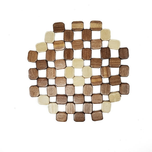 Wood Bamboo Hot Pan Trivet Stove Oven Pot Rest Heat Resistant Pad Teapot Holder Mat Rustic Kitchen Decor