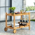 thumbnail image 1 of Wood Bar Cart With Slat Design - Black, 44.02" W X 22.57" D 32.25" H, Mobile And Wine Bottle Accommodating Construction Holder Available, 1 of 6