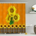 thumbnail image 1 of Wood Barn Door Shower Curtain for Bathroom with Hooks Harvest Yellow Sunflowers Green Leaves RV Stall Farmhouse Bathtub Home Decor Plants Fabric Waterproof Shower Curtains 72x72inches, 1 of 6