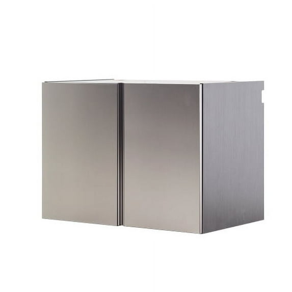 Wood Base Door Wall Mounted Garage Cabinet in Metallic Gray