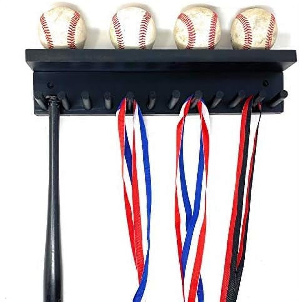 Wood Baseball Mini Bat Rack 611 Bats With Shelf Wall Mount Black Display