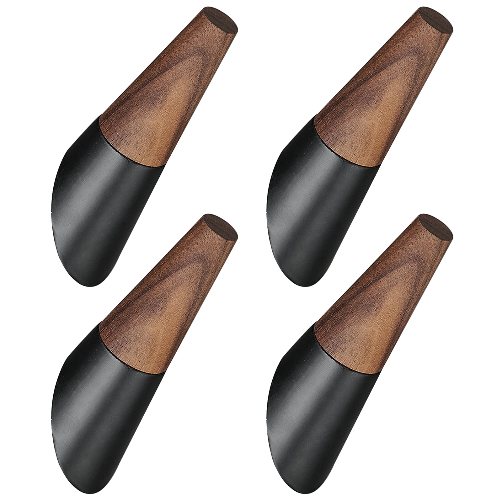Black and Walnut Wall Mounted Towel Hooks Set