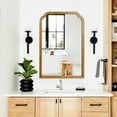 thumbnail image 1 of Wood Bathroom Mirrors for Wall Mounted, 24" x 36" Rustic Wood Frame Wall Mirrors Decorative for Living Room or Bedroom Vanity Mirror (Natural Color), 1 of 7