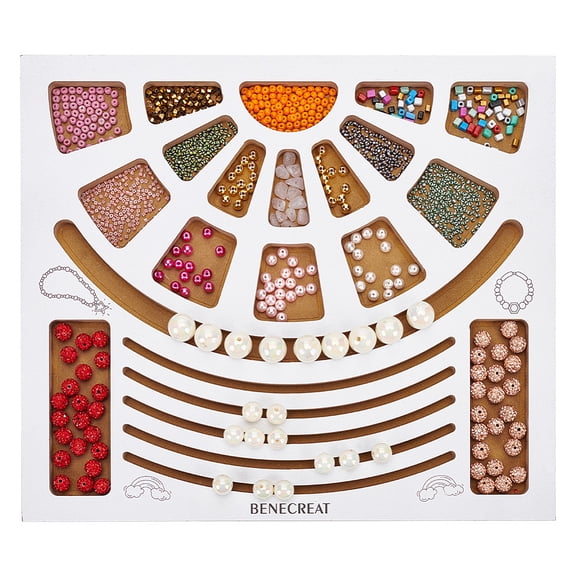 Wood Bead Design Board Bracelet Design Board DIY Beading Jewelry Making Tay Rectangle White 26.5x30.5x1.5cm