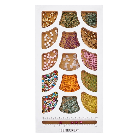 Wood Bead Design Board Bracelet Design Board with Graduated Measurements DIY Beading Jewelry Making Tay Rectangle White 32x17x1.5cm