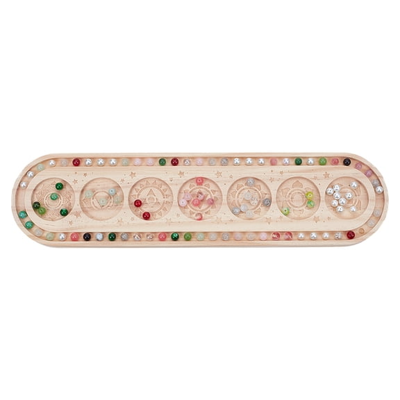 Wood Bead Design Board Oval Rectangle Bracelet Bead Board with Pattern Bead Tray for Art Crafts Jewelry