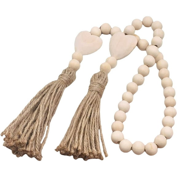BESTYASH Decorative Wall Hangings Wood Bead Gar Hemp Rope 1Pcs