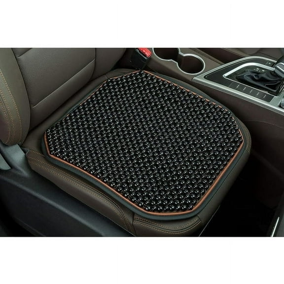 KENNISI Wood Beaded Cooling Massaging Car Seat Cushion, 18" x 18", 1 Piece