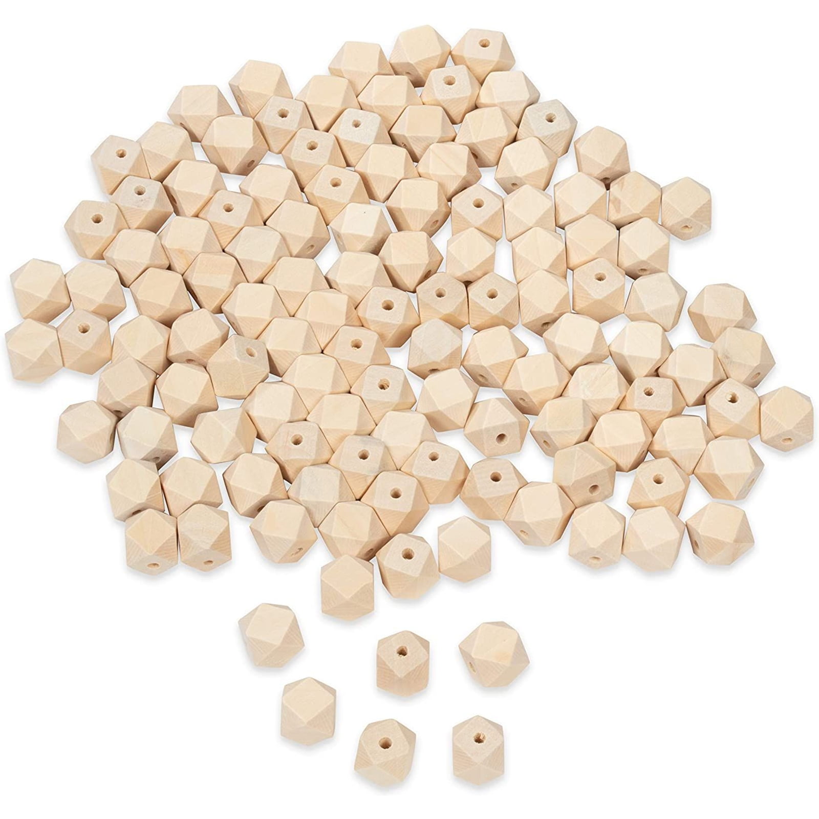 170pcs Natural Wooden Beads for Crafts Loose Solid Wooden Spacer Beads  Assorted Round Wood Ball for DIY Handmade Jewelry Making Bracelet Garland  Hair (16mm/20mm/25mm) 