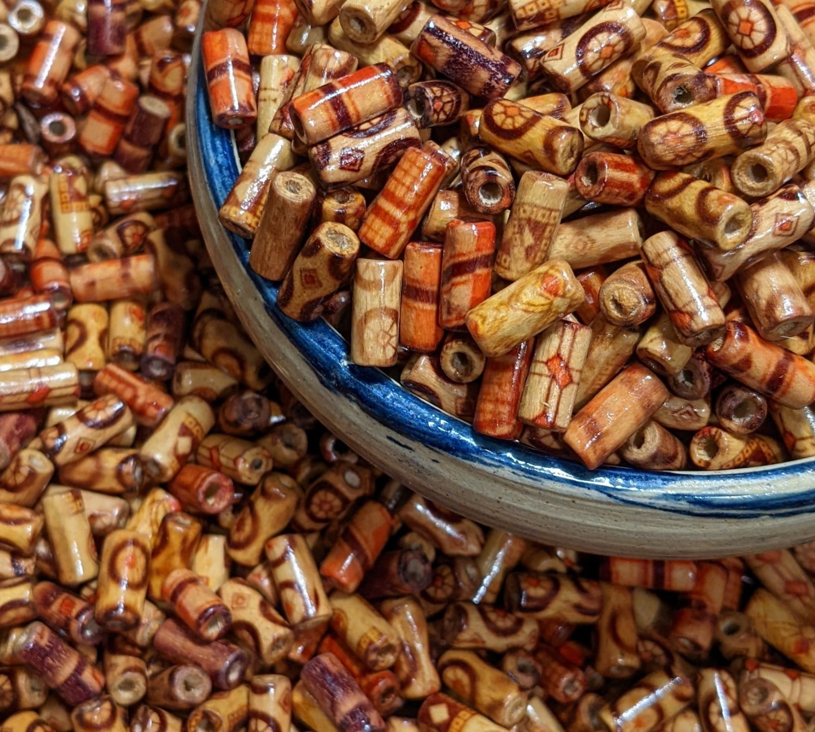 Wood Beads For Crafts, Large Brown Wooden Beads With Holes For