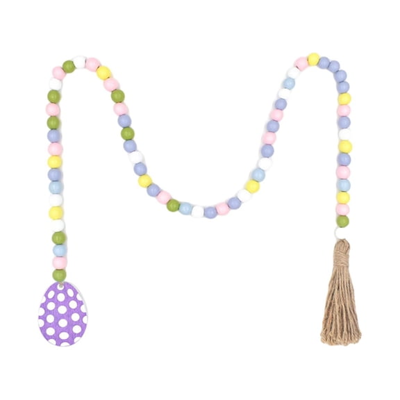 Wood Beads Garland Tassel Garland Farmhouse Rustic Prayer Beads Boho Beads with Tiered Tray Decorations Wall Hanging Decor -