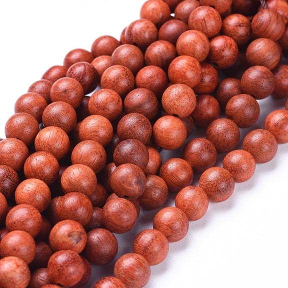 Wood Beads Strands Round Orange Red 8mm Hole: 1.2mm about 50pcs/strand 15.9 inch(40.5cm)