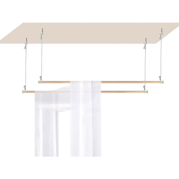Wood Bed Canopy Frame 63 inches Bed Curtains Frame Solid Wooden Bed Poles Hanging Bed Poles Canopy Bed Frame Play Tent Frame Suitable for All Beds.