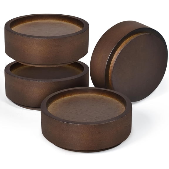 Wood Bed Risers, Heavy Duty Wood Blocks, 1 inch Stackable to 2 inch 3 inch 4 inch High, Furniture Risers for Couch Sofa Cabinet Ottoman End Table (4pcs Round)