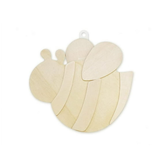 Wood Bee - Layered Unfinished Cutout Mini Garden Bumblebee - Stain or Paint - 4.56 x 6.38 Inches