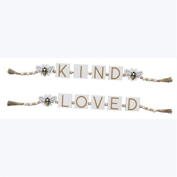 Wood Bee Tabletop Sign, Assorted Color - 2 Piece