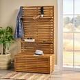 thumbnail image 1 of Wood Bench With Storage Rack - Elevate Entryway Decor Color 36.54" W X 65.56" H 17.66" D - Style High Wide Deep, 1 of 5