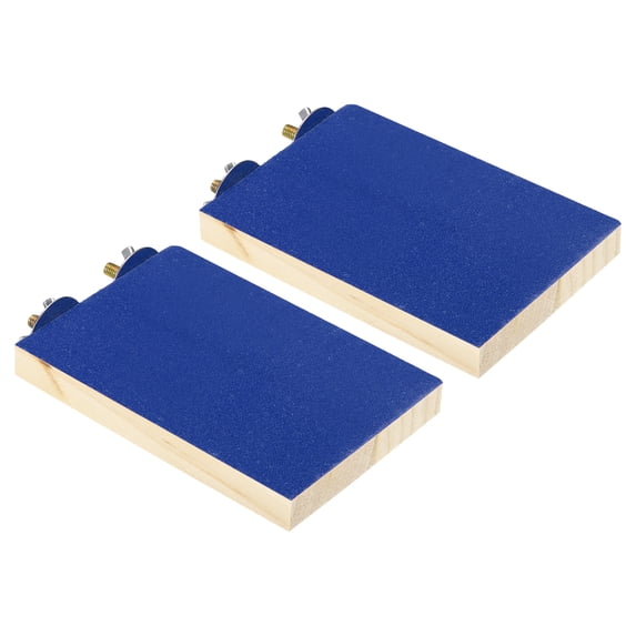 Wood Bird Perch Stand Parrot Stand Platform Cage Accessory Paw Grinding Clean, Blue 2 Pack
