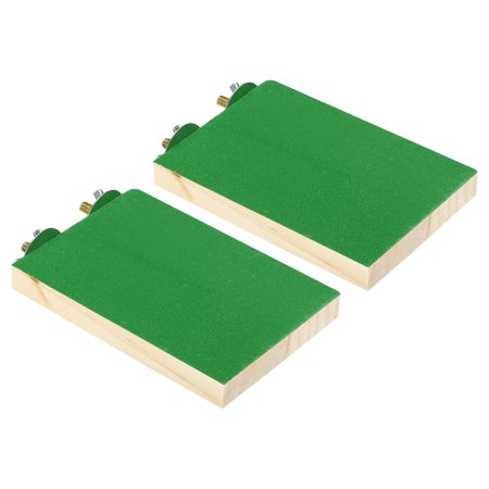 Wood Bird Perch Stand Parrot Stand Platform Cage Accessory Paw Grinding Clean, Green 2 Pack