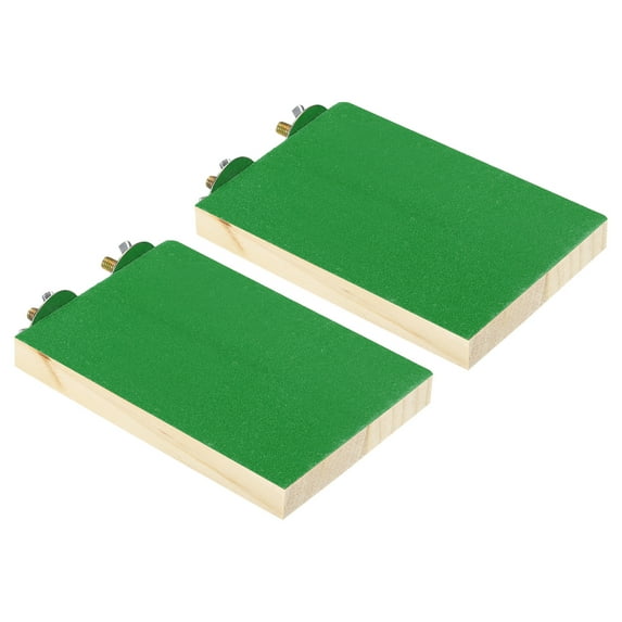 Wood Bird Perch Stand Parrot Stand Platform Cage Accessory Paw Grinding Clean, Green 2 Pack