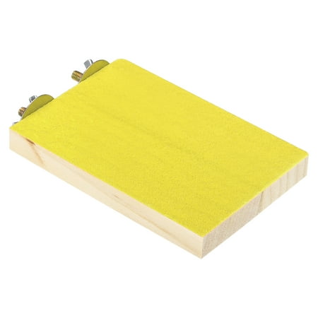 Wood Bird Perch Stand Parrot Stand Platform Cage Accessory Paw Grinding Clean, Yellow