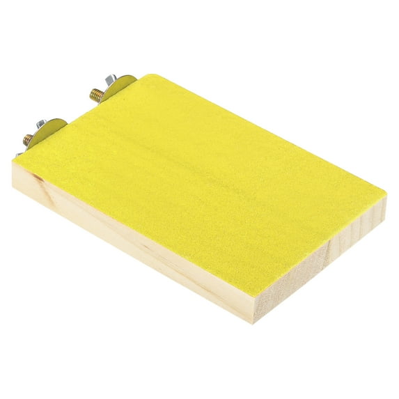 Wood Bird Perch Stand Parrot Stand Platform Cage Accessory Paw Grinding Clean, Yellow