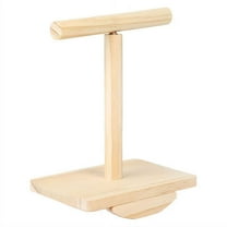 Wood Bird Perch Stand, Rocking Perch T-Shaped Conures Play Platform Toy for Parakeets, Cockatiels, Budgies, and Conures