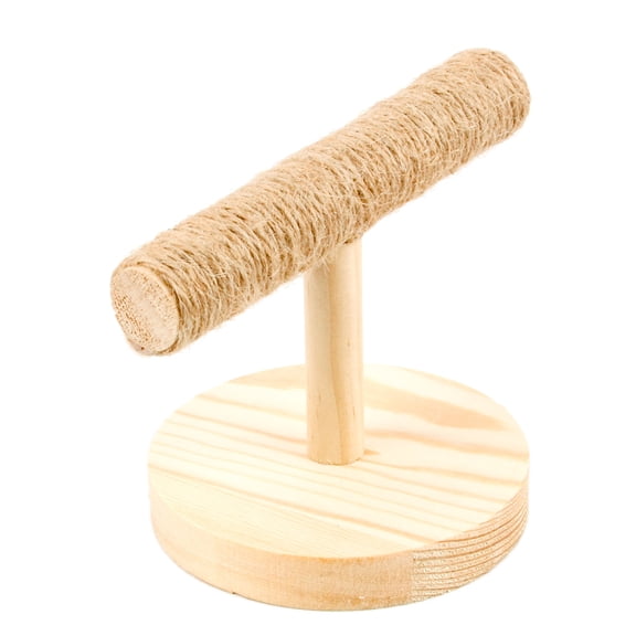 Wood Bird Stand Wooden Table Perch with Base Grinding Claw Toy for Parrot