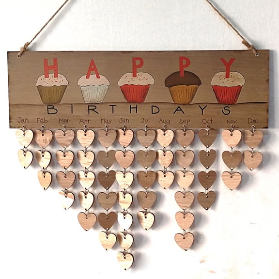 Wood Birthday Reminder Board, Family Party Sign, DIY String Together Calendar, Personalized Birthday Tally Board, Easy Assemble Family Reminder