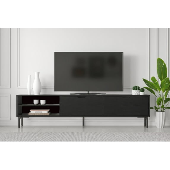 Riga Tv Stand Wooden Black