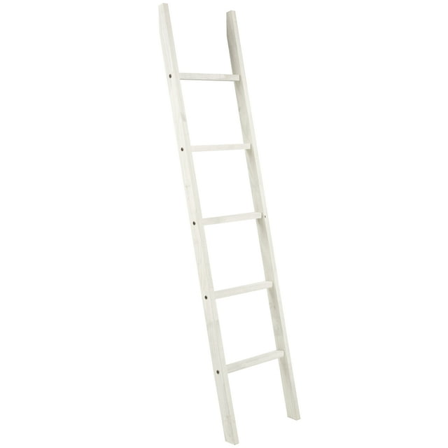 Wood Blanket Ladder White Distressed Furniture Dash CAD222