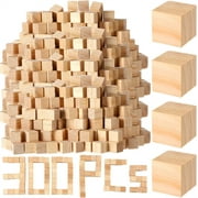 Wood Blocks for Crafting,Topboutique Unfinished Wood Cubes,Wooden Cubes for Arts and Crafts and DIY Projects,0.4 Inch Natural Wooden Blocks,Pack of 300 Wood Square Blocks