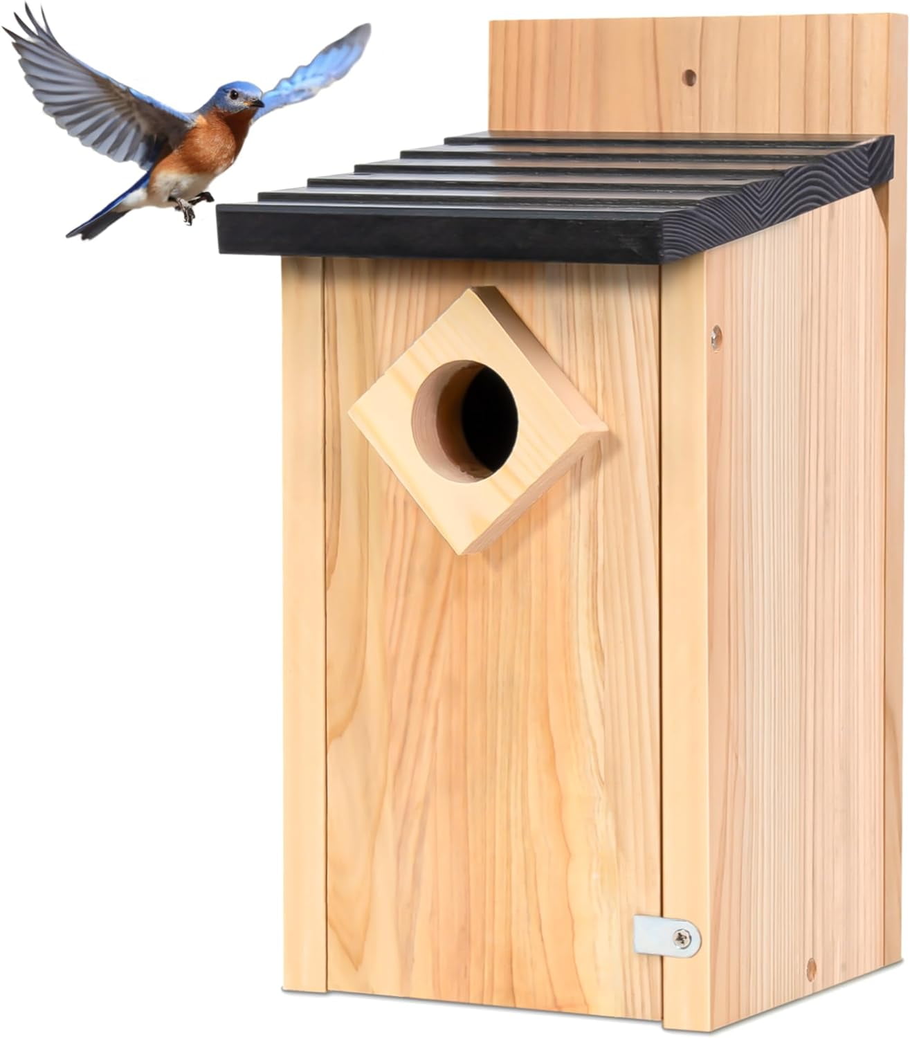 Wood Blue Bird House, Waterproof Bluebird Houses for Outdoors, Spray