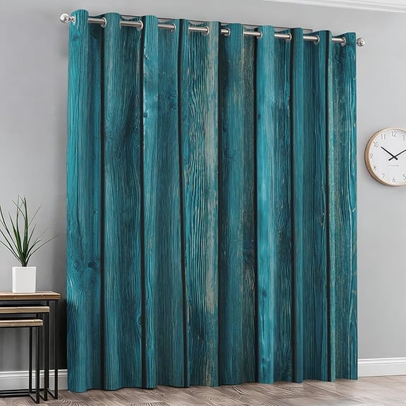 Wood Board Blackout Curtains for Home Decor - Wood Grain Rustic Curtains for Bedroom Living Room, Thermal Insulated Grommet Drapes 53"W x 96"L (Pack of 2)