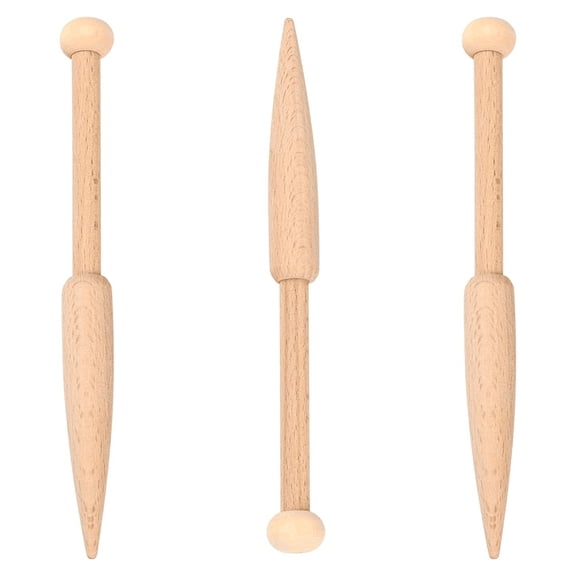 Wood Bobbin Stick Wooden Knitting Needles Single Head Weaving Loom Machines Tools Beech Shuttle Crochet Hook for DIY Wool Sweater Tapestry Rug