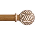 thumbnail image 1 of Wood Boho Curtain Rods for Windows:Wooden Farmhouse Decorative Curtain Rod for Bedroom Living Room,Heavy Duty Adjustable Rustic Bamboo Drapery Rods with Imitation Wood Grain Finials,Brown 18-45", 1 of 8