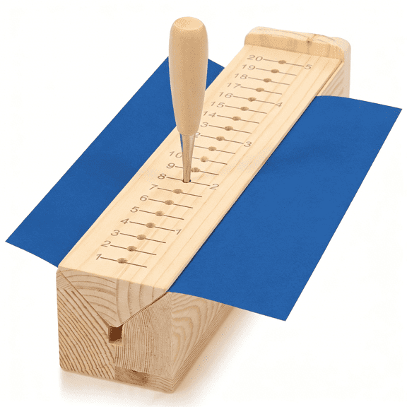 Tcwhniev Beech Wood Book Binding Cradle, Precise Hole Punching Tool for DIY Crafts, Journals, and Notebook Making (Include Awl)
