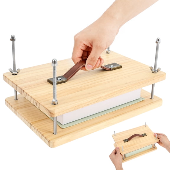 Wood Book Binding Press, Portable Flower Press with Non-Slip Pads – 11.4 x 7.8 Inch for Bookbinding & Flower Pressing